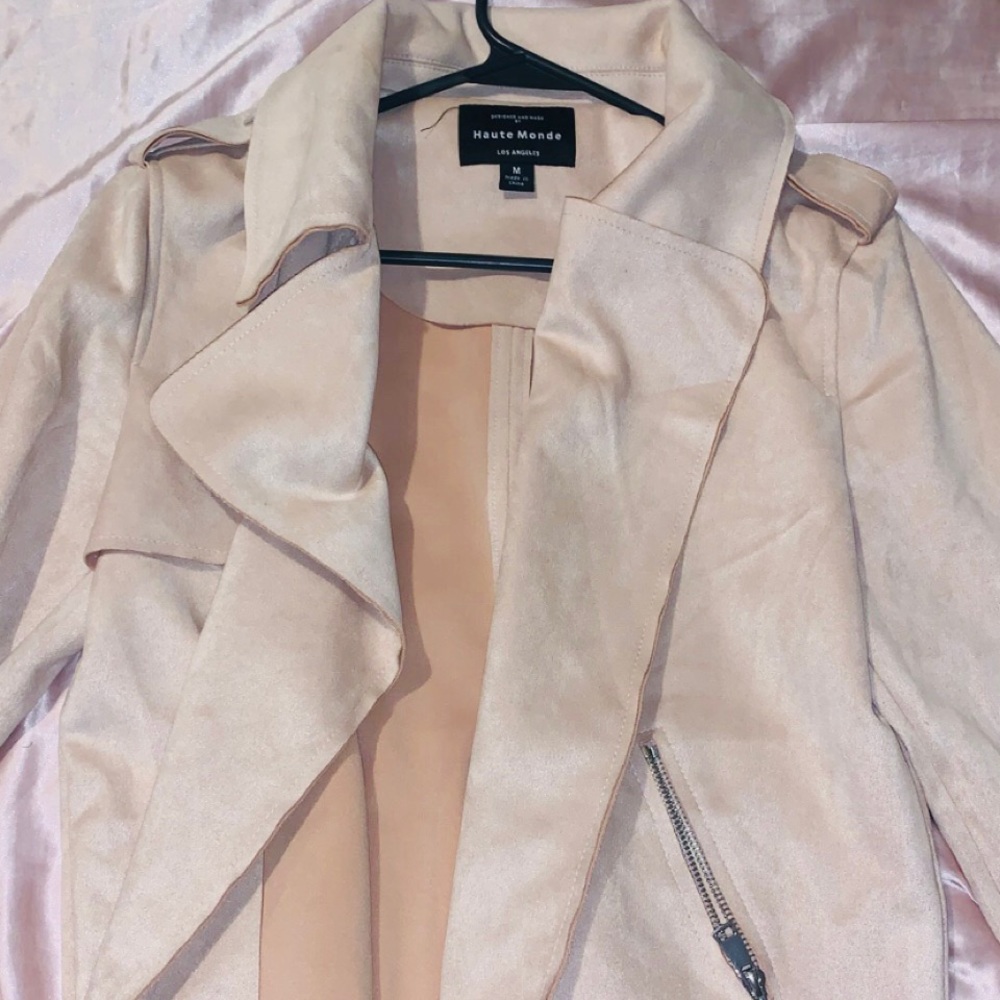 Suede light pink jacket